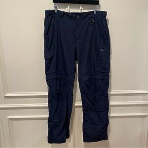 Columbia Sportswear Navy Blue Convertible Hiking Pants‎ Size 38x32 Zip Off Cargo